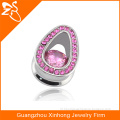 stainless steel ear gauge body jewelry cheap piercing jewelry with pink zircon